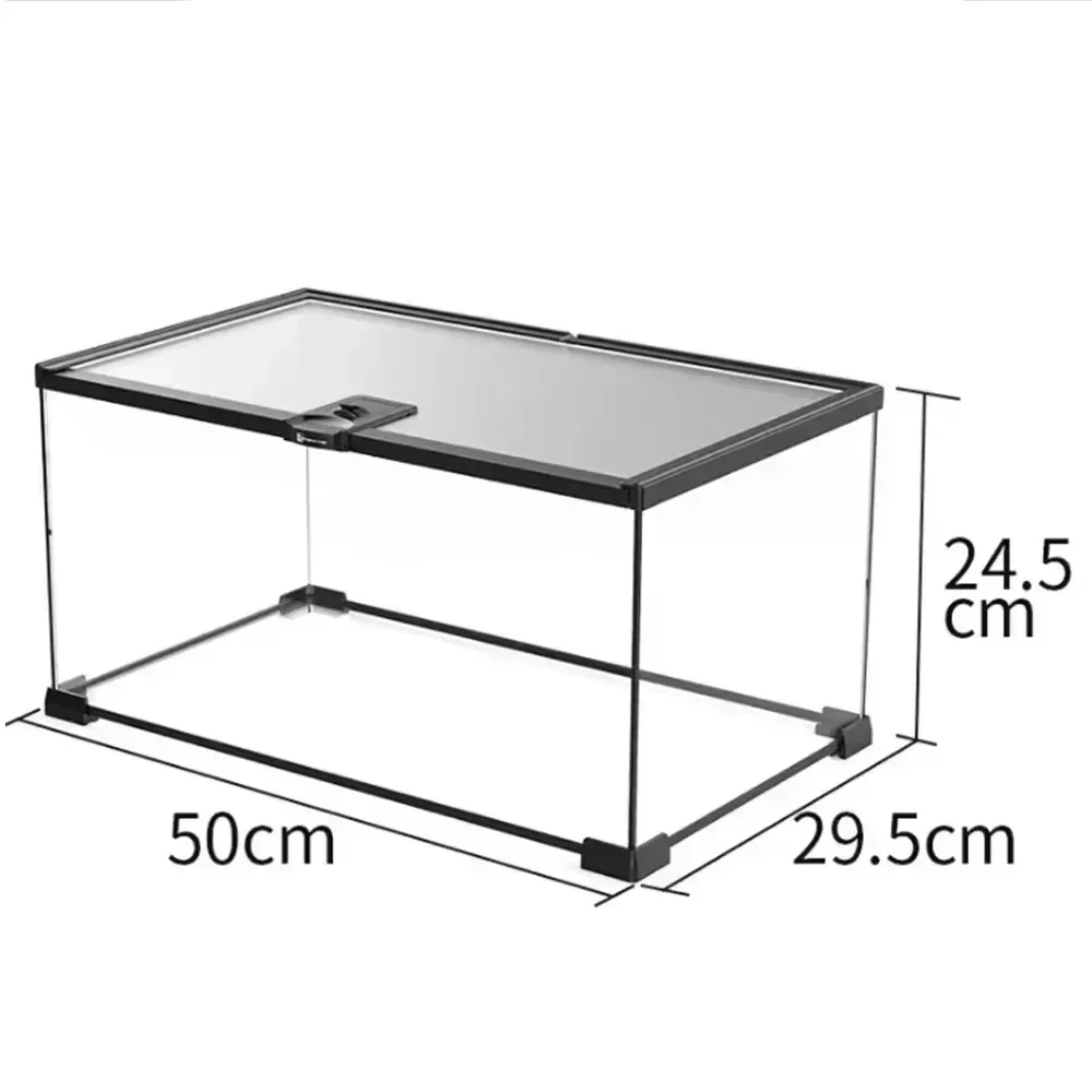 Reptile Pet Glass Feeding Box Turtle Terrarium