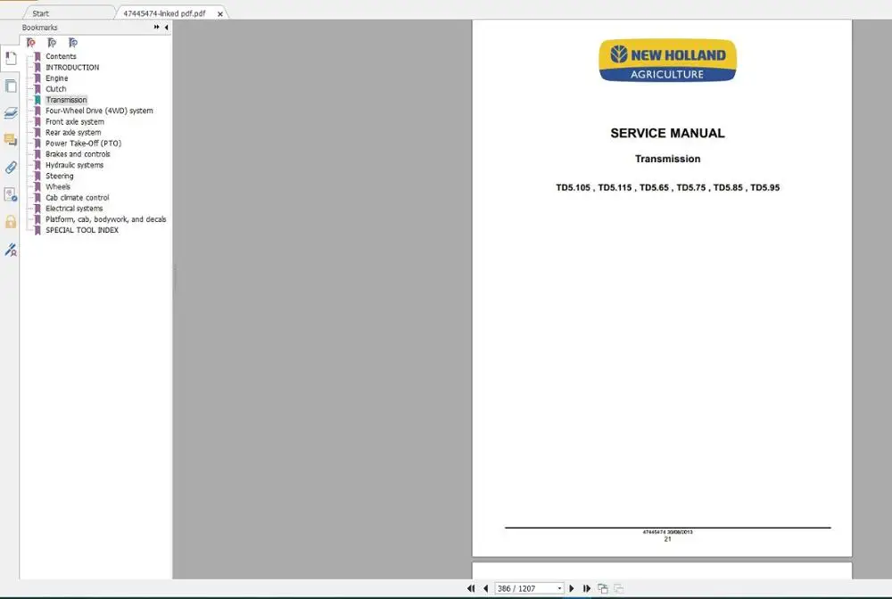 

New Holland AG AGRICULTURE Service Manual PDF Updated [04.2020] 170GB