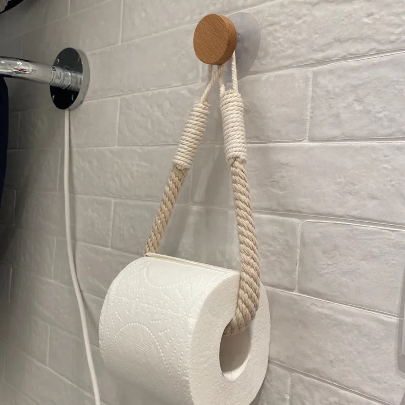 Linen toilet paper holder bathroom tissue storage rack wall mounted tissue dispenser container