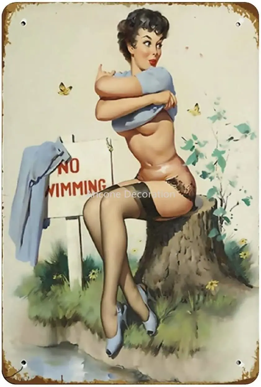 

Sexy Beauty Metal Tin Sign, Vintage Plaque Poster Garage Bar Home Wall Decor 8 X 12 Inches