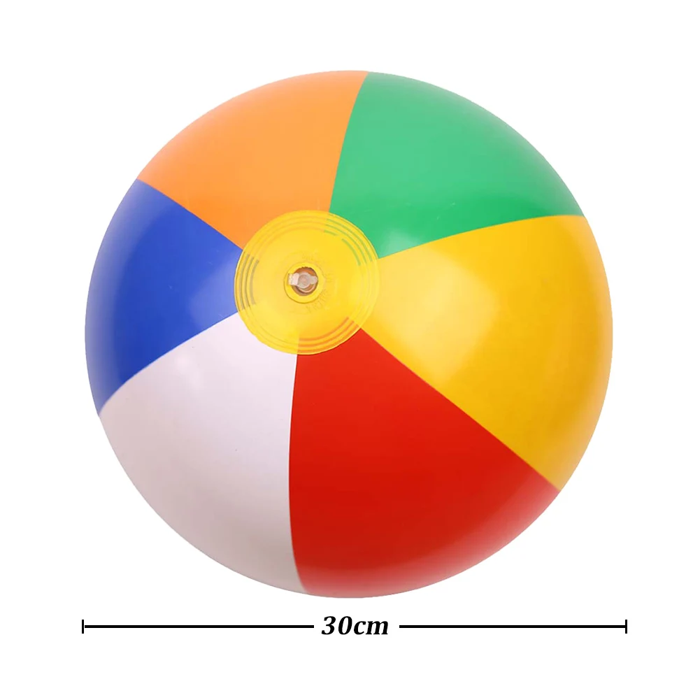 Inflatable Beach Ball Swimming Pool Play Balloon Rainbow Color Summer Water Toy Birthday Pool Party Favor for Age 3+ Boys Girls