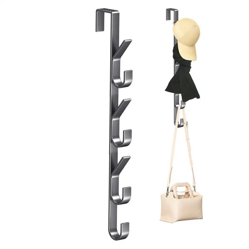 Storage Hook Door Hook Over Door Hooks Carbon Steel Sturdy Over The Door Hooks Multifunctional Clothes Hanger Space Saving Vertical Design Storage Hook