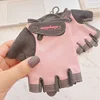 Men Women Summer Equipment Training Yoga Half Finger Ice Silk Letter Mitten Gym Fitness Non Slip Sport Bicycle Cycling Glove N23 1