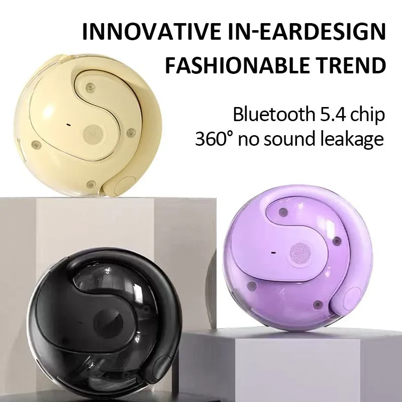 Small Coconut Ball Wireless Bluetooth Headset Hanging Ear 15m Transmission Range Waterproof Noise Cancellation Ultra Long Life