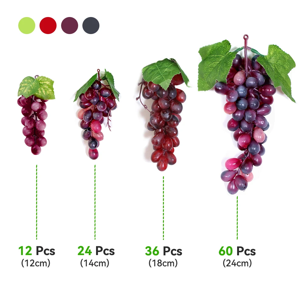 Artificial Fruit Grape Simulated Grape Bunches Lifelike Fake Fruits Plastic Fake Fruit Decorations For Wedding Party Supplies