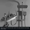 High-end bath pressurized rain shower head all copper shower aircraft carrier shower set piano keys home constant temperature 2