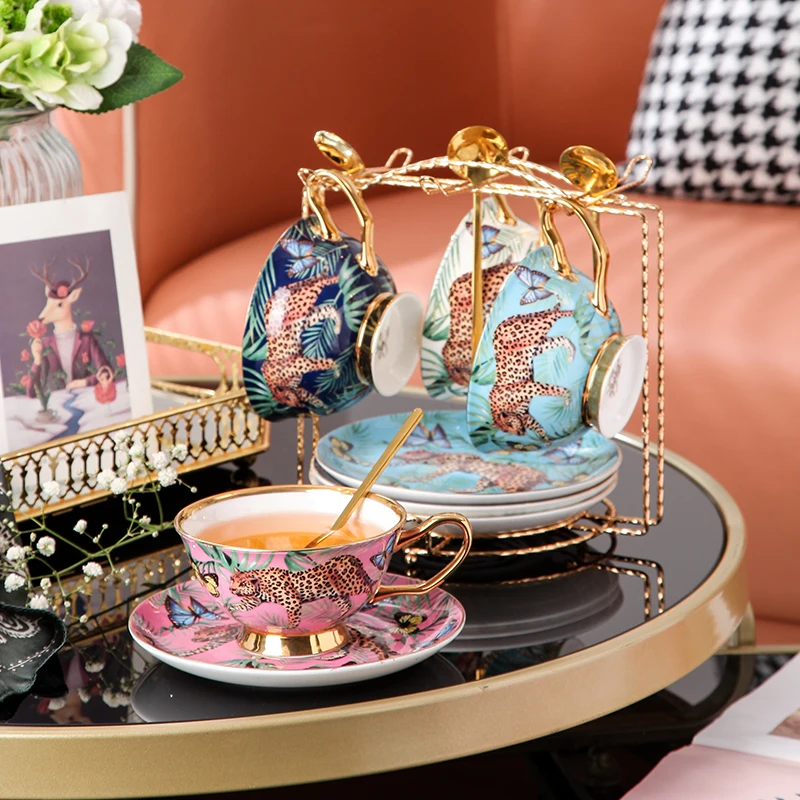 

Creative Coffee Cup Saucers Set Bone China English Afternoon Tea Party Mug Home Decoration Drinking