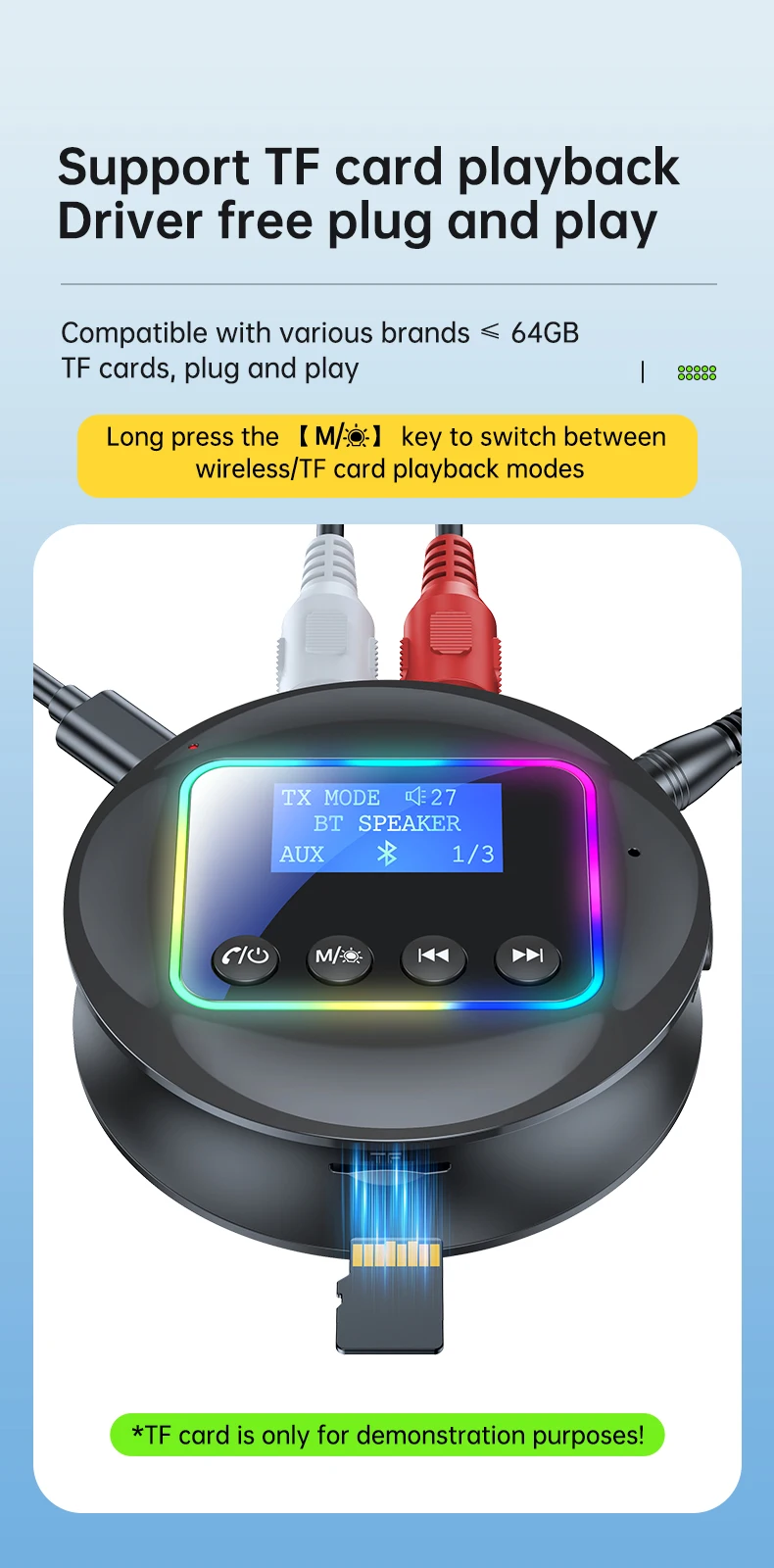 2025 New Bluetooth 5.4 Audio Transmitter Receiver 2-in-1 Wireless Adapter with