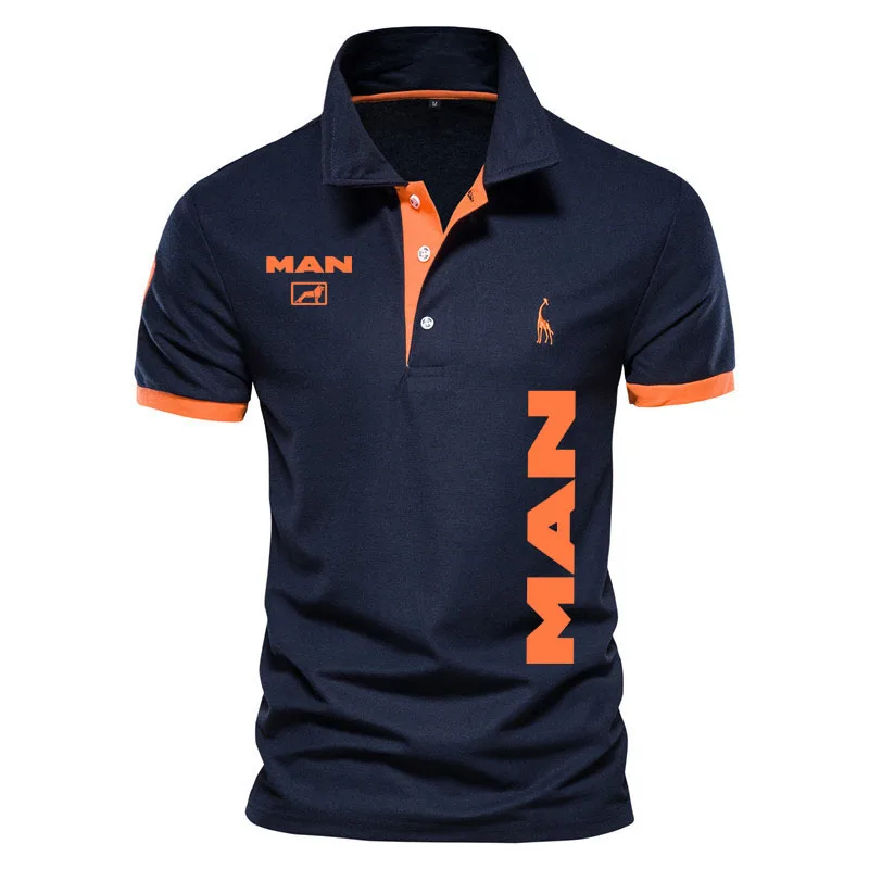 

Summer luxury men's POLO shirt truck MAN logo print fashion casual business men's golf shirt Oversized men's T-shirt XS-5XL