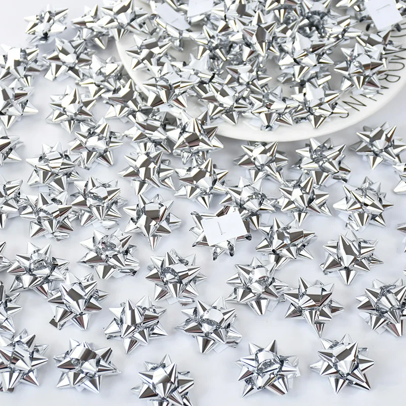 Description Picture 5 of item100Pcs 4cm Christmas Gift Bow Colorful Star Bows For Present Packaging Self-adhesive Ribbon Birthday Wedding Xmas Gift DIY Decor