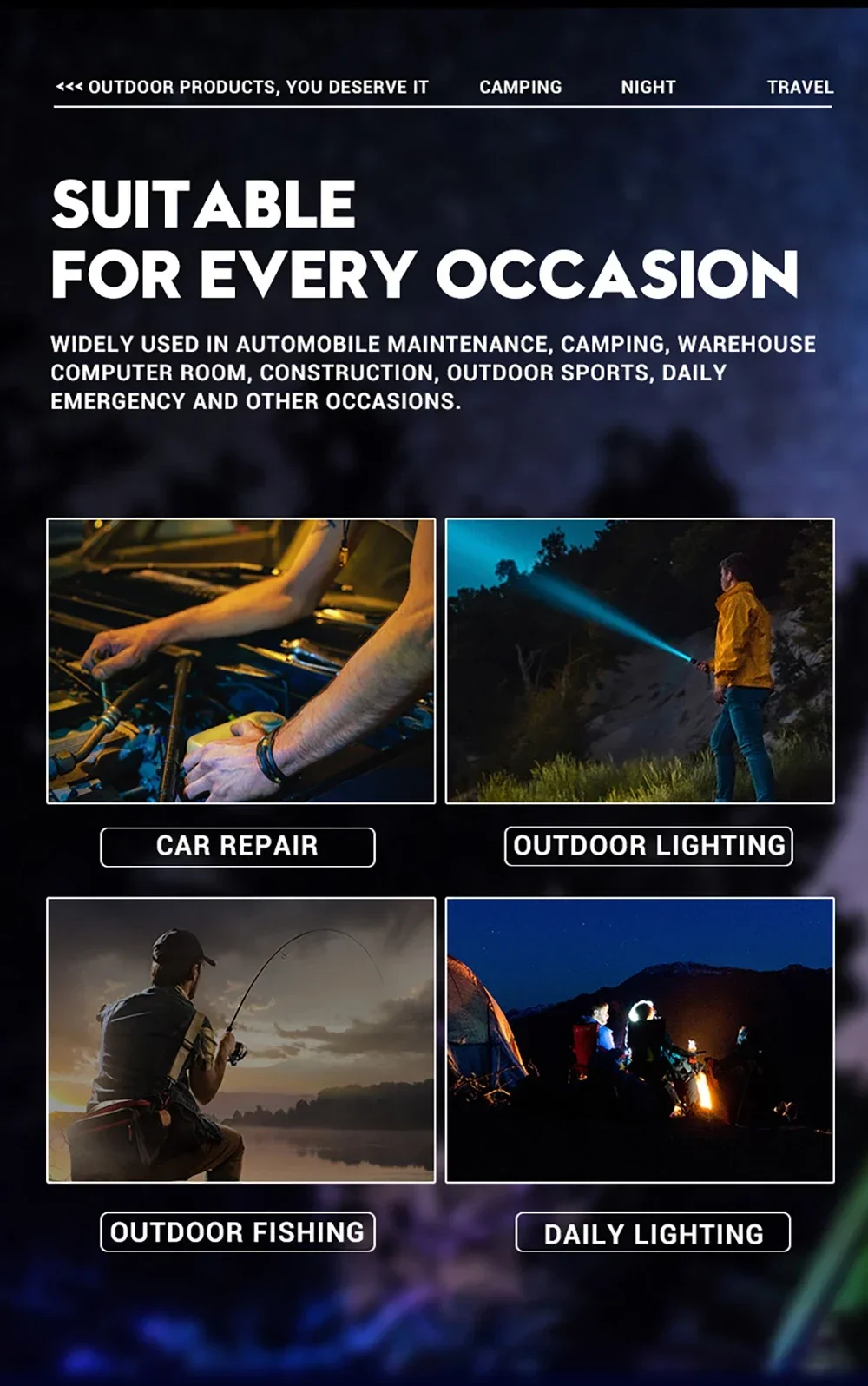 100000LM Powerful LED Flashlight Rechargeable Zoom Tactical Torch 2000M Long Range Powerful Flashlight Fishing Camping Lantern