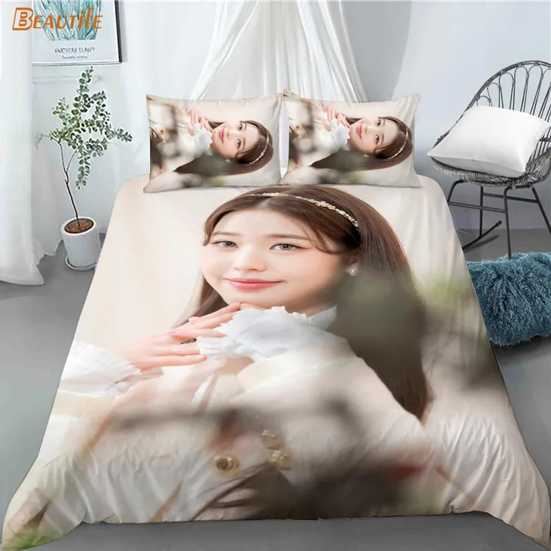 Custom IVE Jang Wonyoung 3 Pcs Duvet Cover Set Fashion Bedding Sets Comforter Duvet Cover Pillowcase Home Textiles 0505 2