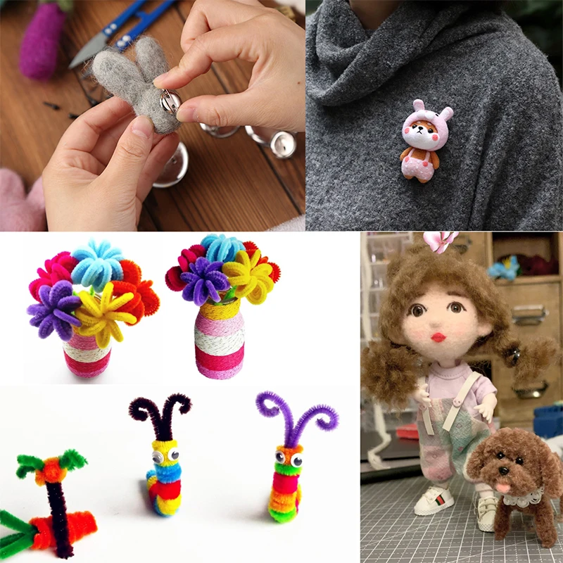 Wool Felting Needles MIUSIE Felting Needle DIY Tools Accessories Colorful Wooden Handle Wool Felting Needles Tool DIY Handmade Working