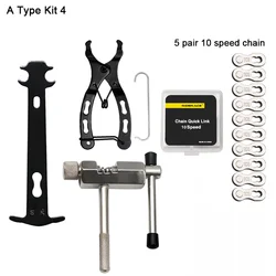 Comprehensive Bicycle Chain Maintenance Tool Kit with Chain Wear Checker and Link Pliers (A Type Kit4)