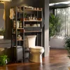 Over The Toilet Storage with 2 Drawers - 7 Tier Bathroom Organizer with Adjustable Shelf, Freestanding Space Saver Storage Rack 2