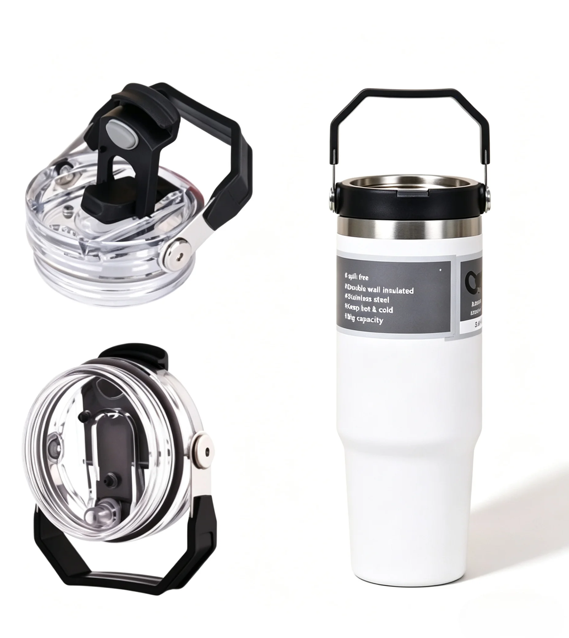 White 2 cup lids