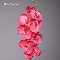 Elegant Black & White Silk Orchid Arrangement (B rose red)