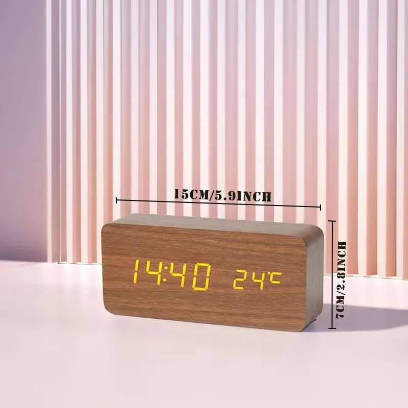 Wooden LED Digital Clock 3