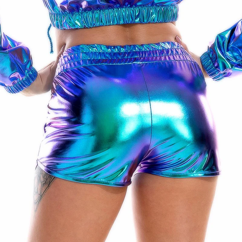 birddog shorts Summer Women Metallic Shorts Elastic Waist Shiny HotPants Rave Dance Booty Shorts with Pockets Sexy Party Club Shorts Bottoms khaki shorts