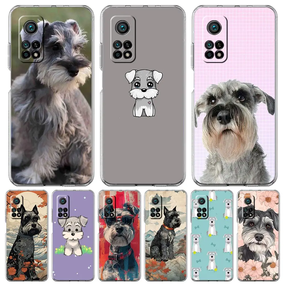 Clear Cartoon Schnauzer Dog Phone Case - Soft Protective Cover