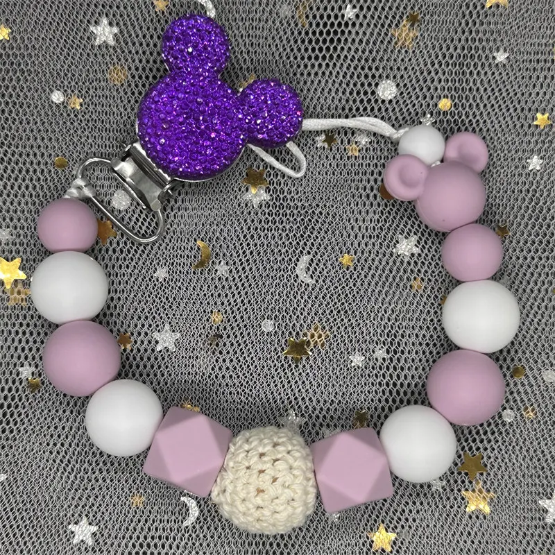 DIY Silicone Baby Pacifier Clips BPA Free Silicone Abacus Dummy Colorful Pacifier Chains Holder Newborn Teether Babies Gift