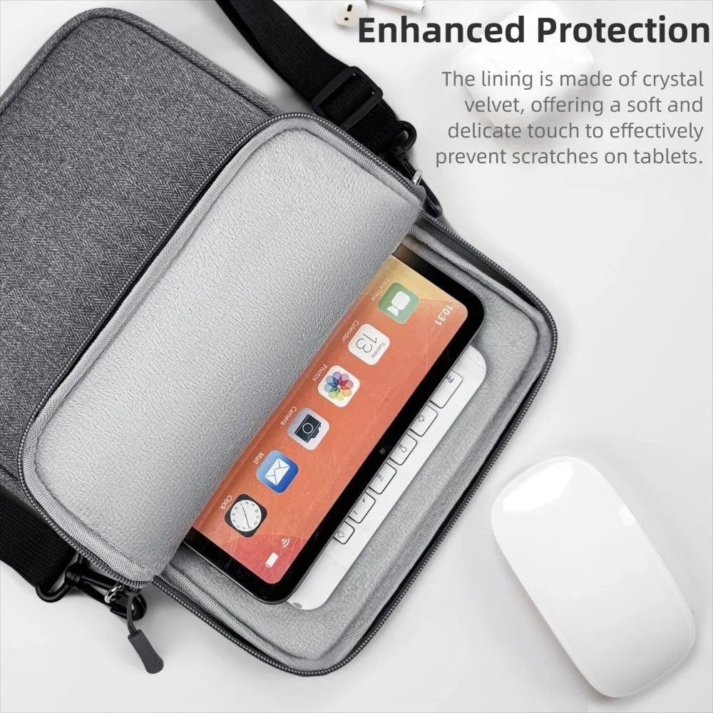 9-13.3 inch Tablet Sleeve Bag with Shoulder Strap Large Capacity eReader Storage Bag Shockproof for Samsung/Huawei/Xiaomi/Kindle