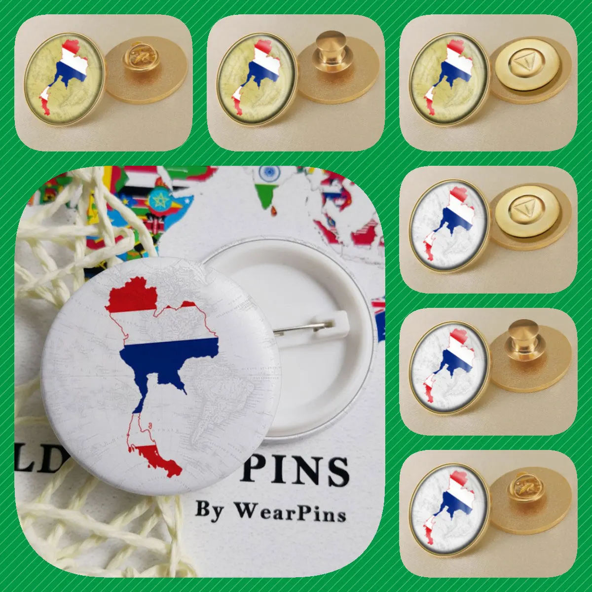 Pins Pin's Flag National Badge Backpack Hat Shield World Thailand