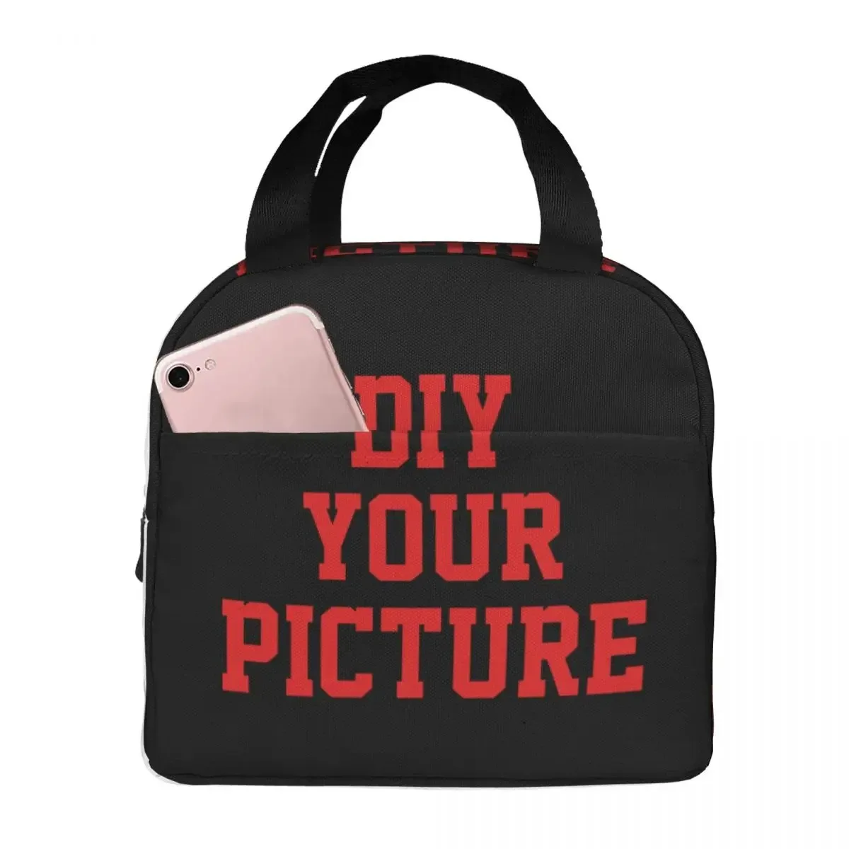 DIY Your Picture Insulated Lunch Bags Customized Customization Lunch Container Thermal Bag Box Tote Outdoor Bento Pouch