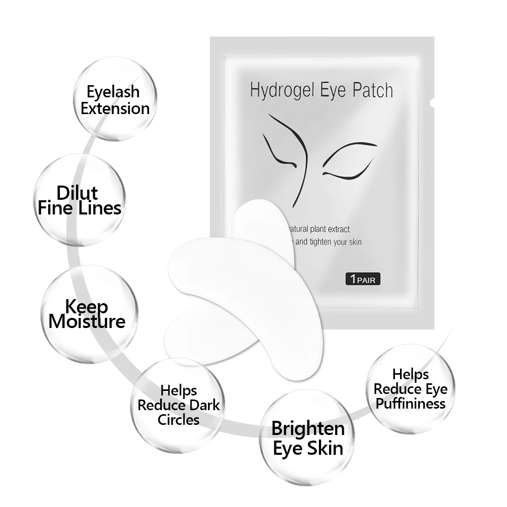 Eyelash Patch Eyelash Pads Eyelash Patches Eyelash Accessories Eyelash Extension Supplies 50 Pairs Eyelash Extension Patch Hydrogel Patches Makeup Lash Extension Under Eye Patch Pad Eyelash Gel Lash Pads Patches
