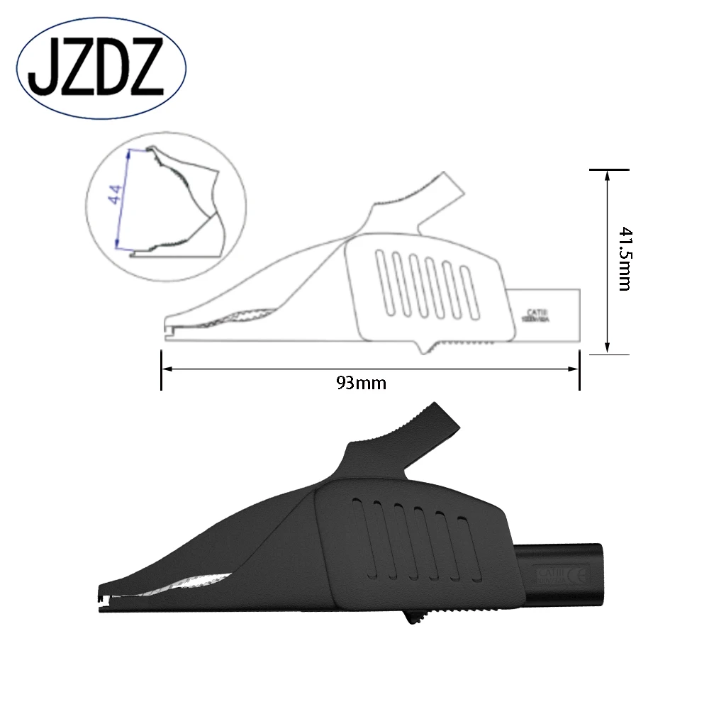 Alligator Clips JZDZ Heavy Duty Alligator Clips Full Insulated Safe Crocodile Clips with 4mm Banana Jack Socket for electrical Test J.60042