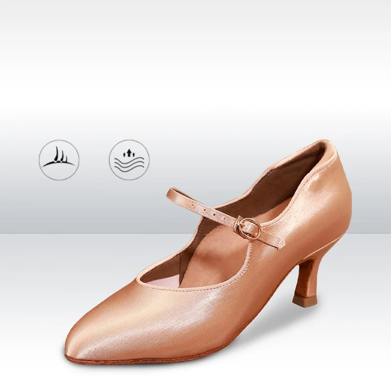 Women Modern Dance Shoes Standard Sneakers Dance Satin Soft-Soled Training Shoes Ballroom Dance Waltz Tango Ladies 6