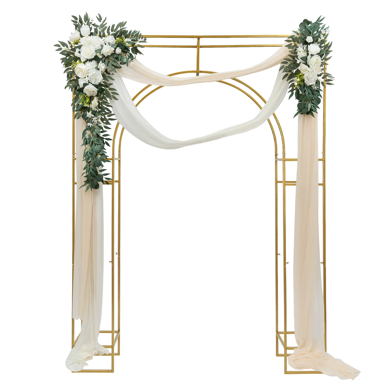 Wedding Arch Backdrop Stand Free Standing Carbon Steel Wedding Arch Bracket 180*30*250 cm for Weddings Parties