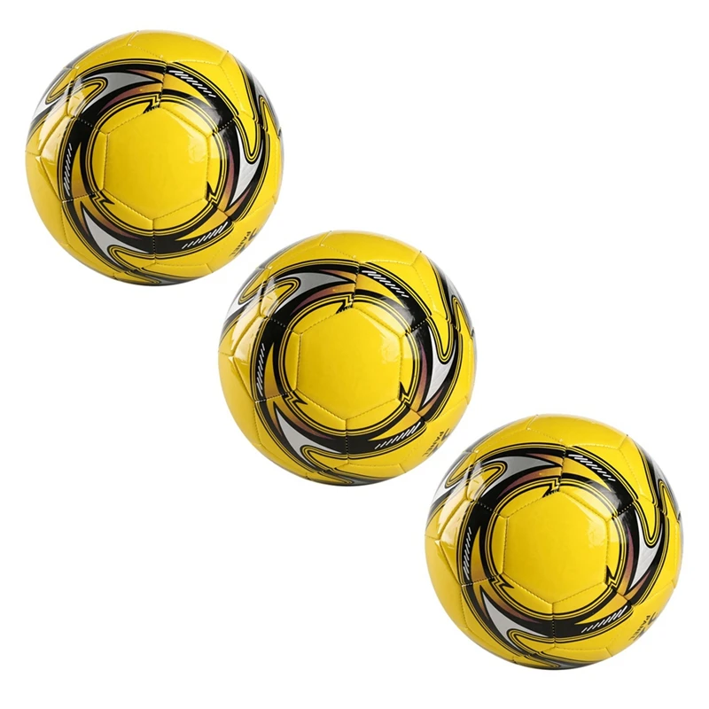 

3X Train Leather Soccer Ball Size 5 Train Match Football Non-Slip Football Game Indoor And Outdoor Football