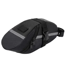 Waterproof Nylon Bicycle Saddle Bag - Lightweight Outdoor Riding Storage Solution (Black)