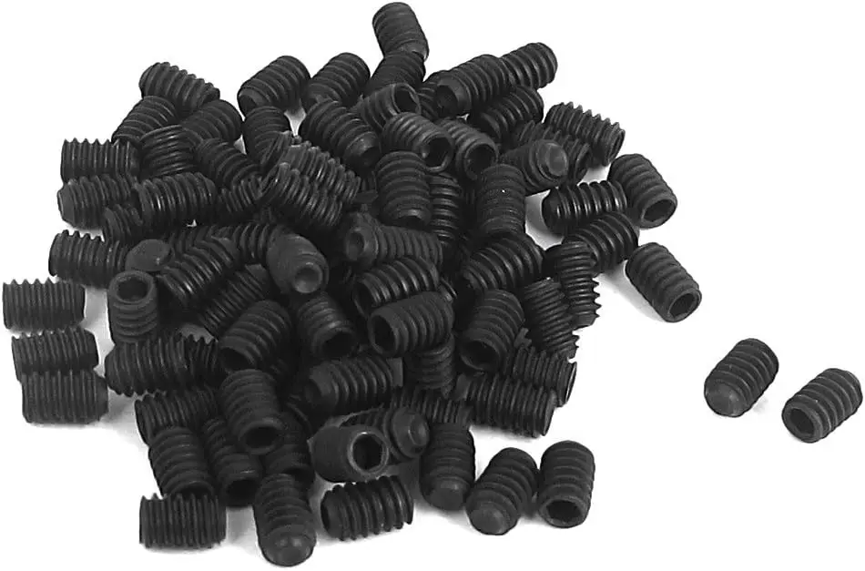 

Keszoox M3x4.75mm Metric Alloy Steel Hex Socket Set Cap Point Grub Screws Black for Towel Rack Door Knob 100pcs
