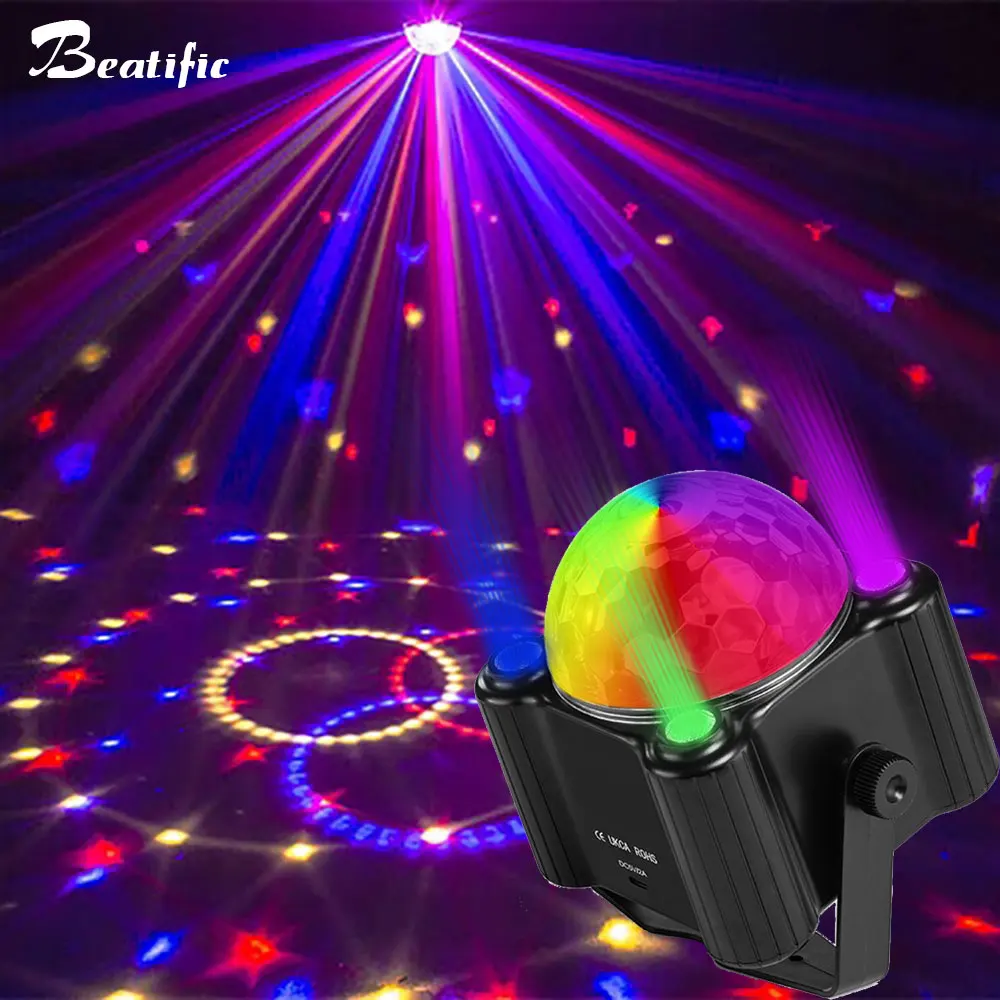 Led Disco Ball Per Feste Nightclub Karaoke Lights Strobe Par Effect Black Uv Party Light Stage Show Attrezzatura Attivata Dal Suono