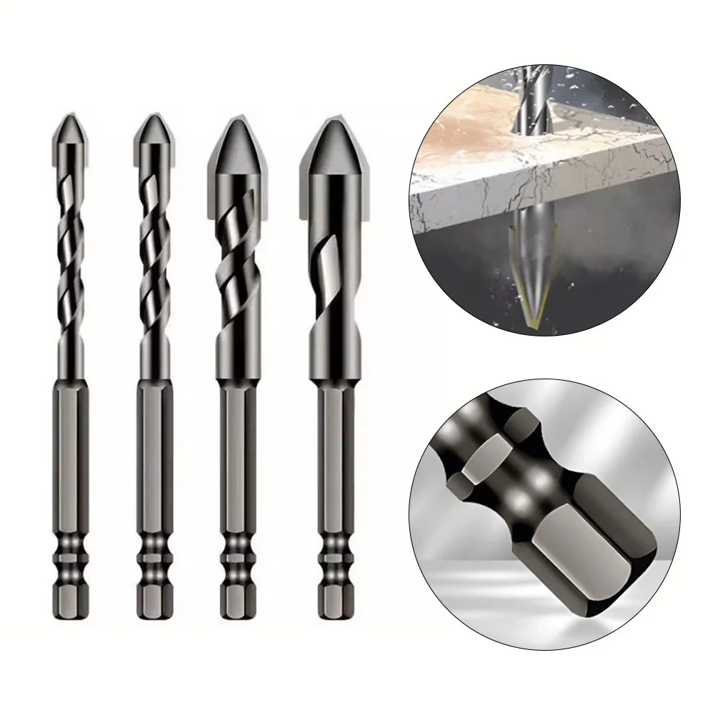 

Self-centering Eccentric Drill Bit 1/4" Hex Shank Glass Tile Ceramic Punching Drilling Tools Rock Slab Triangle Drill Bit