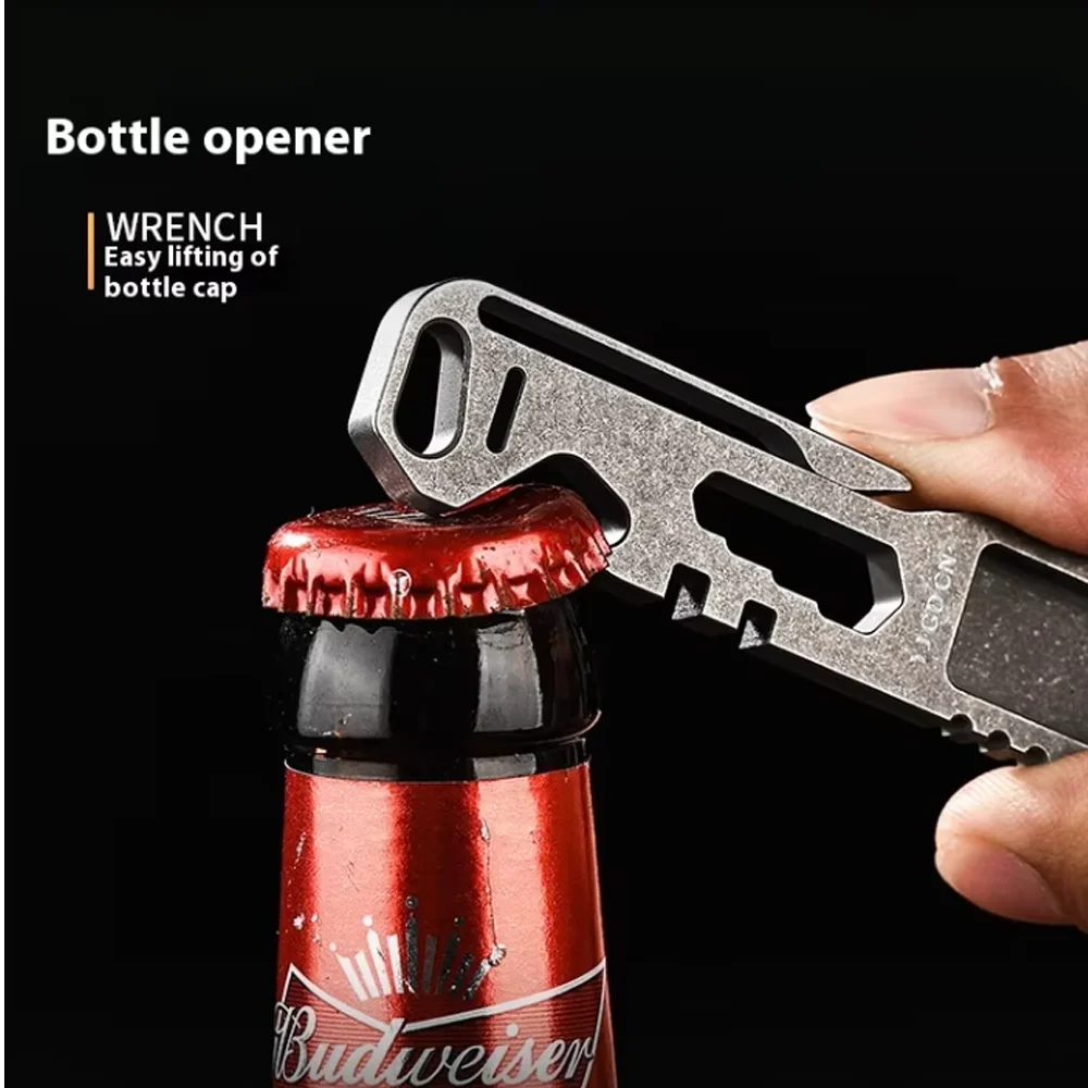Titanium Alloy Multi-Function Crowbar for Outdoor Tour Bike Regulator Camping Hiking Various Screwdriver Bottle Opener 3