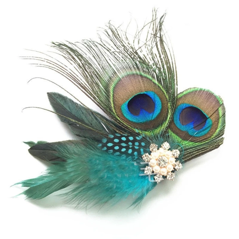 

TeaParty Fascinator Hair Pin Cocktail Party Feather Hair Clip for Women Exotic Feather Headpiece Elegant Church Headband