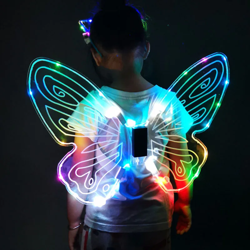 Alas de ángel, alas de ángel iluminadas con luces LED, disfraz de niños  para Nochebuena, fiesta