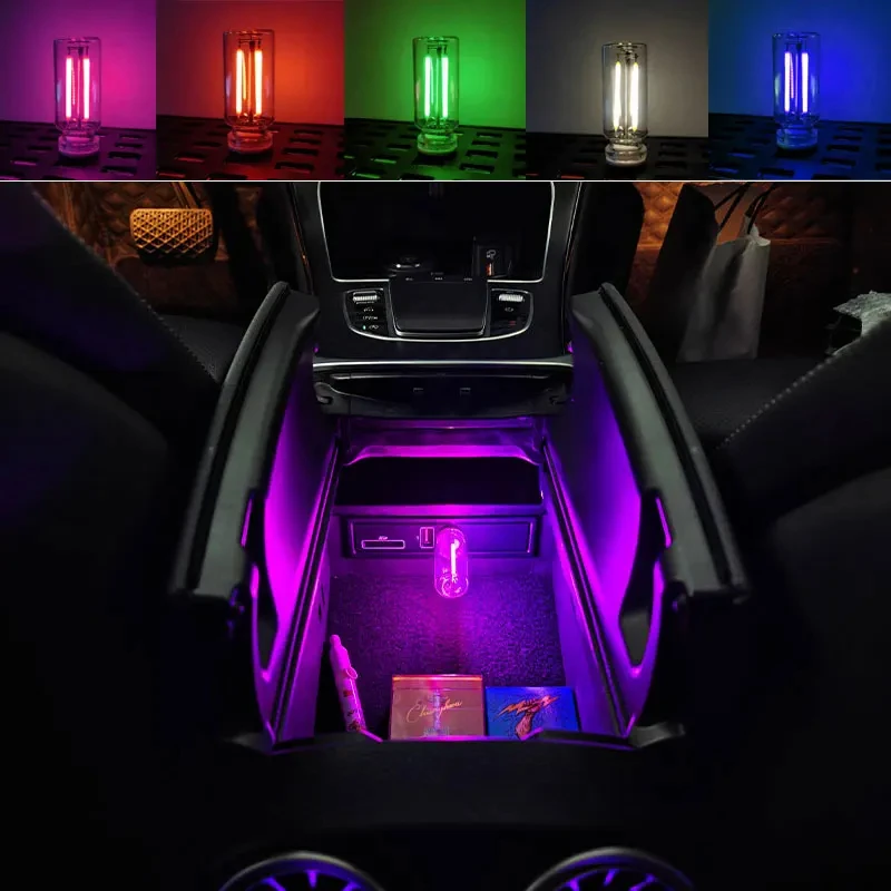 Portable USB Touch Night Light Plug and Play LED Incandescent Filament Lighting Decorative Ambient Lamp for Car Bedroom Camping Image 3