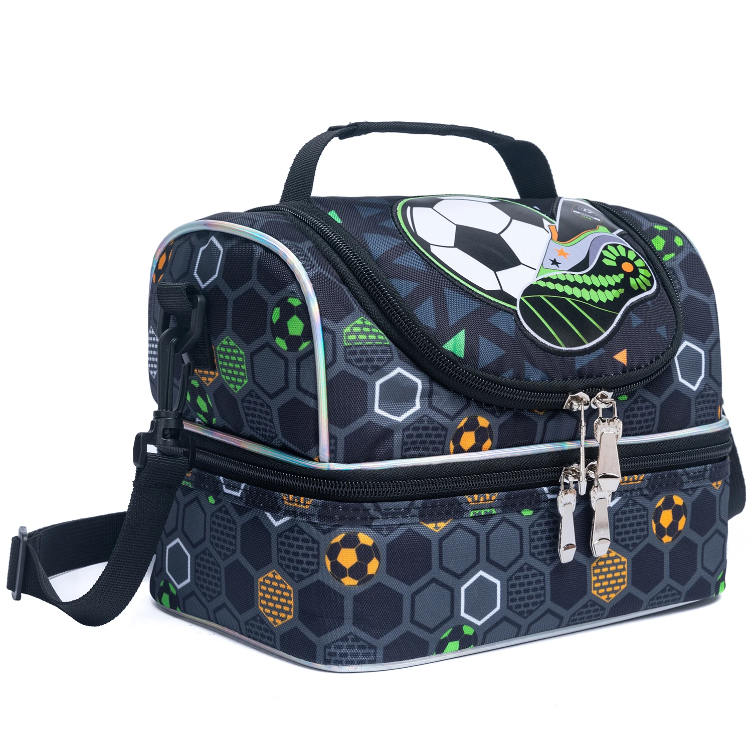 Kids Lunch Bag for Boys with Water Bottle Holder School Insulated Lunch Bags for kids with Multiple Zippered Pocket