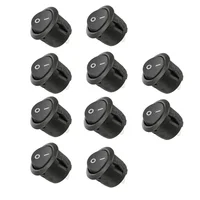 10Pcs SPST Snap-in Switch ON Off 2 Pin Round Snap Rocker Boat Switch AC for Car Auto Boat Household Appliances 1
