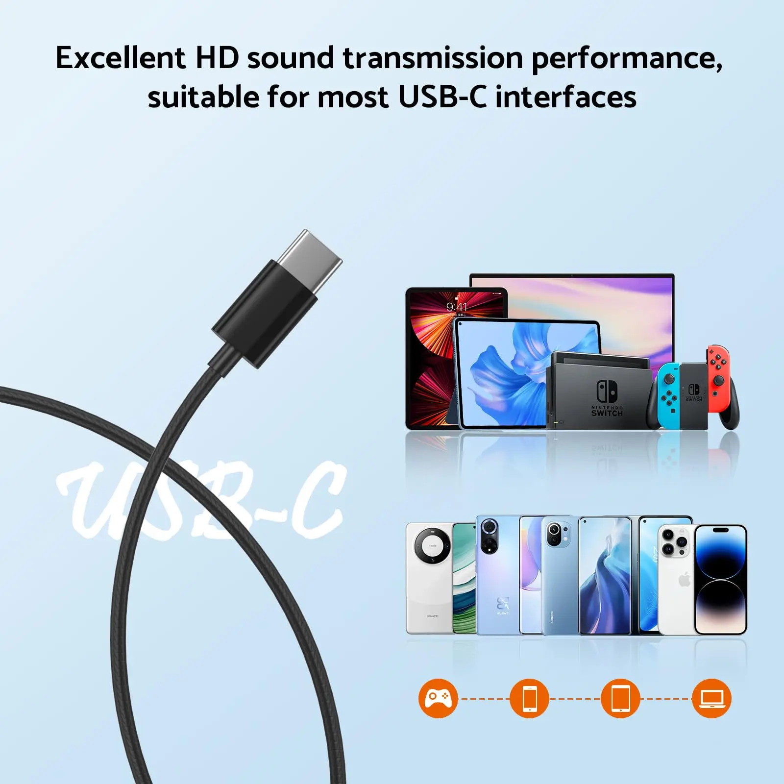 Premium HiFi Surround Sound In-Ear Headphones with USB Type-C and Wired Control