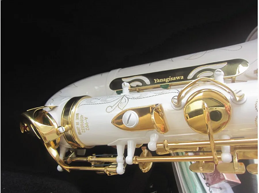 Best Quality Yanagis White Alto Saxophone A-992 Japan Brand Gold Key Sax E-Flat Music Instrument With Mouthpiece Professional