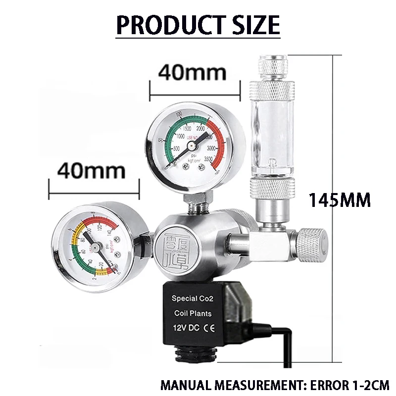 ZRDR DIY Aquarium CO2 Regulator Magnetic Solenoid Kit Check Valve Fish Tank Accessories CO2 Control System Reactor Generator Set 4