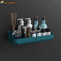 Self Adhesive Bathroom Shelves Wall Mounted Storage Rack Box Toilet Washstand Punch Free Shampoo Holder Bathroom Accessories 2