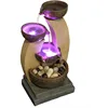 11" H Golden Tiered Bowl Fountain with Color Changing LED Lights with Adapter Brown 4