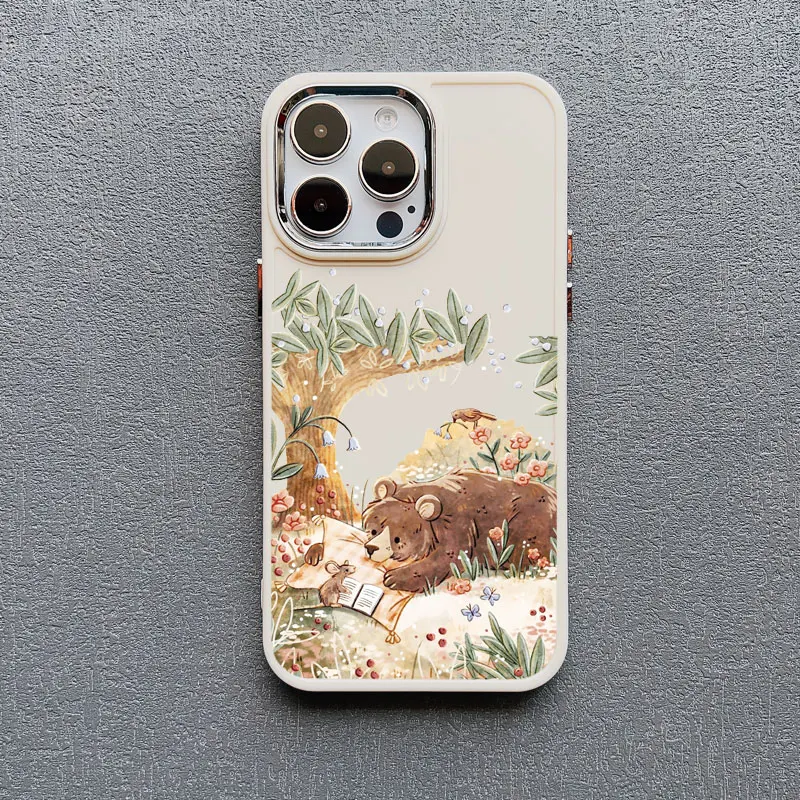 Cartoon Animal Bear Fox Squirrel Silicone Phone Case For iPhone 16 11 Case iPhone 15 16 14 13 12 Pro Max Plus X XR XS Back Cover – Detail 2