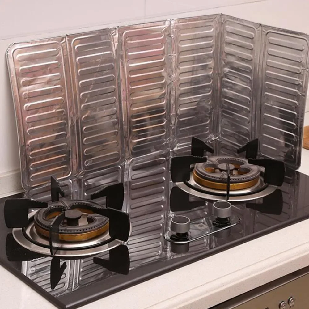 Kitchen Aluminium Anti-oil Plate Foldable Stove Heat Insulation Splash Proof Baffle Wall Protected Screens Kitchen Accessories